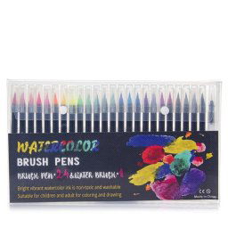 Rotulador tipo pincel Acuarelable Set 24+1 Punta de nylon flexible Premium