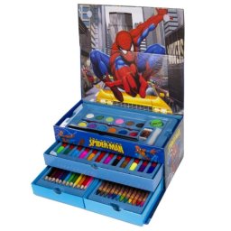 Set de pintura Spiderman 54 piezas maletín con cajones y accesorios completos