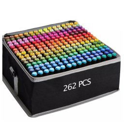 Set de rotuladores doble punta 262 colores con funda de transporte y tintas seguras