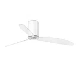 Faro Mini Tube Fan Ventilador de Techo con Mando 32W Blanco Brillante/Transparente