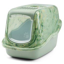 Arenero cubierto Savic Nestor Marble para gatos - mármol verde amazonas / verde botánico