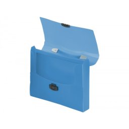 Carpeta liderpapel portadocumentos broche polipropileno din a4 azul transparente con asa