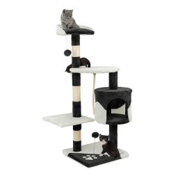 Rascador Lionto para gatos, 112 cm - negro/blanco