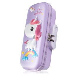 Estuche Portatodo Con Diseño Unicornio En 3d. Cremallera Con Bloqueo De Seguridad Por Combinación.