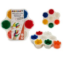 Soporte de pintura para dedos PVC 7 mini botes no tóxico diseño compacto