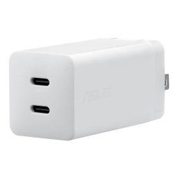 Cargador ASUS AC65-05 65W 2xUSB-C Carga Rápida GaN PPS Blanco 1,5 m Tipo F