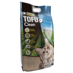 Croci Tofu Clean arena biodegradable para gatos - Pack % - 2 x 20 litros (aprox. 18 kg)