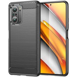 Max Power Digital Funda Fibra De Carbono Para Xiaomi Poco F3 / Mi 11i Antigolpes Silicona Negra