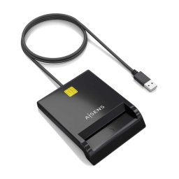 Lector DNI AISENS ASCR-SN06-BK USB 2.0 1m Negro Plug & Play Multiplataforma