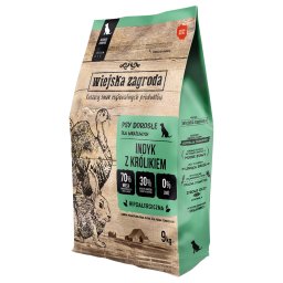 Wiejska Zagroda Pavo con conejo pienso para perros - 9 kg