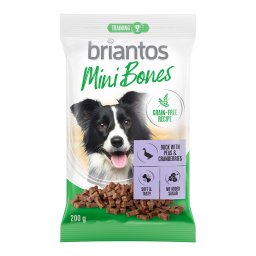 Briantos sin cereales Mini Huesos para perros - 200 g con salmón, zanahorias y tomillo