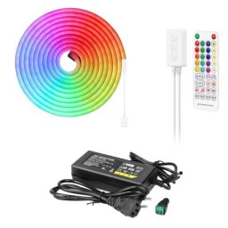 Tira LED Neon RGB 12V DC 5 m Potente y Regulable con Controlador y APP