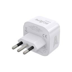 Adaptador de Enchufe Universal Europa a Italia Compacto Multienchufe Tipo C y F