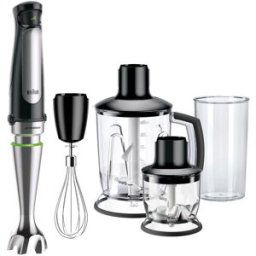 Braun Batidora de mano Minipimer MultiQuick 7 MQ7045X 1000W con 4 accesorios. Negro