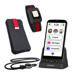 Swissvoice S510-C Teléfono Smartphone Fácil de Usar para Personas Mayores con Pulsera SOS y Funda