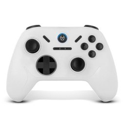 Gamepad Krom Kadoer Bluetooth v5.0 Vibracion Dual Turbo PC Switch Android iOS Blanco
