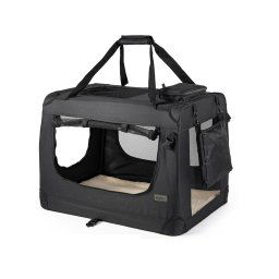 Transportín Lionto de tela, negro - 58 x 82 x 58 cm (An x Prof x Al)