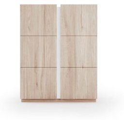 Herdasa Zapatero melamina roble claro detalle blanco 122x95x35 cm