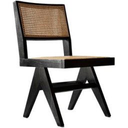 Vinta Home Silla de comedor ratán natral sin brazos negra