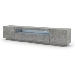 AKL FURNITURE Mueble para TV efecto madera Gris LED