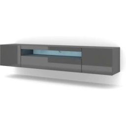 AKL FURNITURE Mueble para TV efecto madera Grafito LED