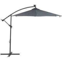 Beliani Sombrilla sin volantes led 285 cm grafito