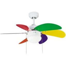 Wonderlamp Ventilador de techo pequeño multicolor con luz