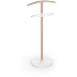 Herdasa Galán de noche de madera de haya y metal roble y blanco 109x46x34 cm