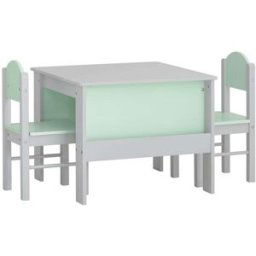 SoBuy Juego de mesa y silla infantil muebles para niño mdf gris y verde