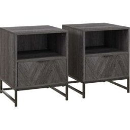 Homcom Mesillas de noche 40x40x52 cm gris oscuro
