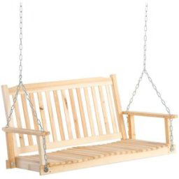 Outsunny Banco columpio 117x69x60 cm madera natural