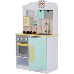 Teamson Cocina de madera para niños 90.2 cm, verde/amarillo