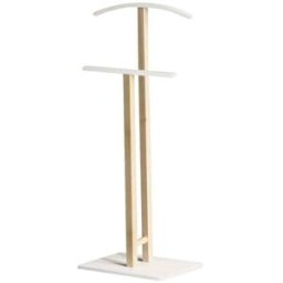 Hispanohogar Galán de noche de haya natural y blanco 105x44x29 cm