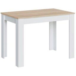 HOMN Mesa fija color roble/blanco, mesa cocina, 109 x 67 x 78 cm