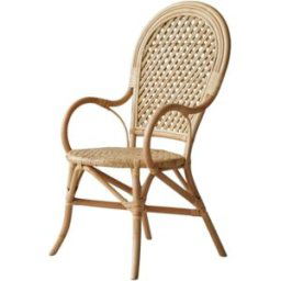 Tikamoon Sillón ratán en rota marius con apoyabrazos silla comedor terraza
