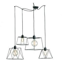 Luce Ambiente e Design Luz de techo de metal negro con quatro luces