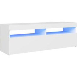 Maison Chic Mueble tv con luces led madera blanco 120x35x40 cm