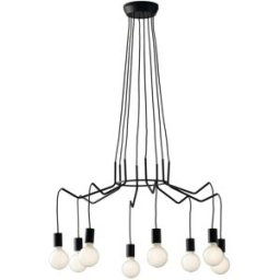 Luce Ambiente e Design Lámpara de techo con cables negros ajustables y ocho puntos de luz