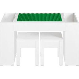 SoBuy Juego de mesa infantil y 2 sillas mesa con 8 cestas mdf blanco