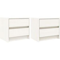 Maison Chic Juego de 2 mesitas de noche madera maciza pino blanco 40x31x35,5 cm