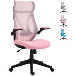 Homcom Silla de oficina 66x66x121 cm rosa