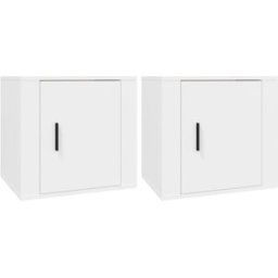 Maison Chic Juego de 2 mesitas de noche madera blanco 50x39x47 cm