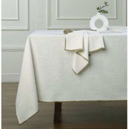 Febronie Mantel algodón blanco / arena 150x300