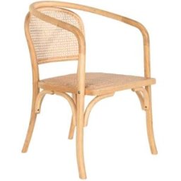 Fijalo Silla de madera de olmo y ratan en natural 53x54x80cm