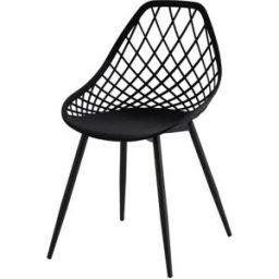 Koketto Home Silla de comedor y cocina de polipropileno negra.