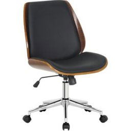 CLP Silla de oficina giratoria en Simil cuero (PVC) Nogal/negro