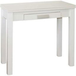 Pondecor Mesa de cocina modelo pavia blanca con patas de madera