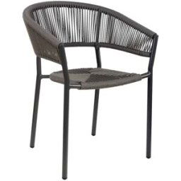 Wanderlust deco Silla de ratan sintético gris 56x61x78