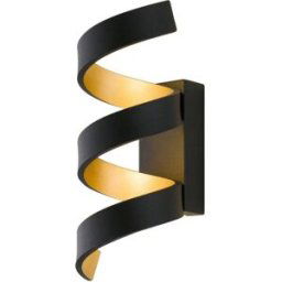 Keria Aplique de pared led en aluminio negro y oro 9w 4000k (luz natural).
