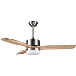 Wonderlamp Ventilador de techo plateado rústico con luz led